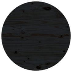 Vidaxl Stolová doska čierna Ø60x2,5 cm masívna borovica