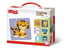Farfarland ZigZag puzzles - "Zviera". Kreatívne vzdelávacie hračky rozvíjajú pozornosť, pozorovanie a motorické zručnosti.