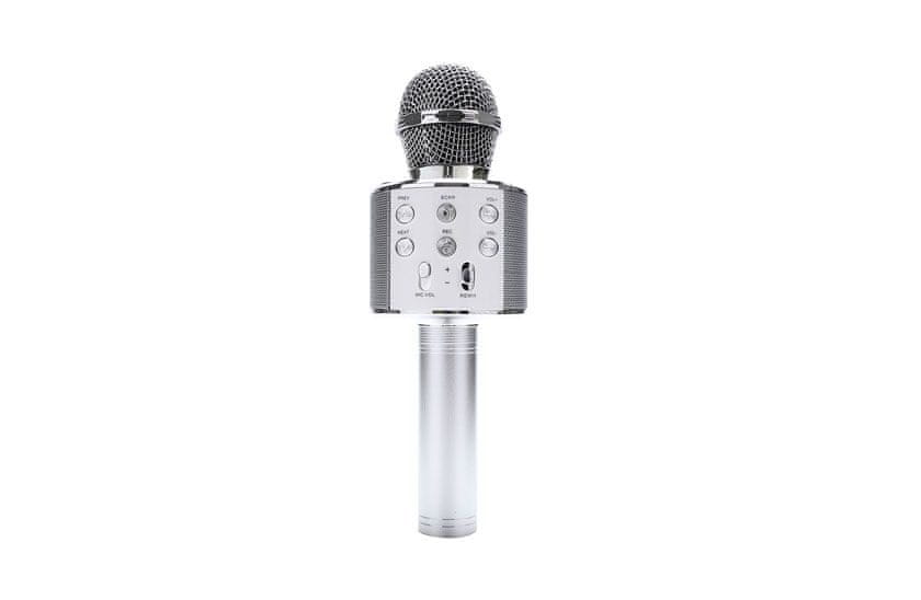CoolCeny Bezdrôtový bluetooth karaoke mikrofón - Strieborná