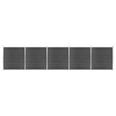 Vidaxl Sada plotových panelov WPC 872x186 cm čierna