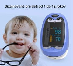 Detský oxymeter oKids s kvalitným OLED displejom - Modrý
