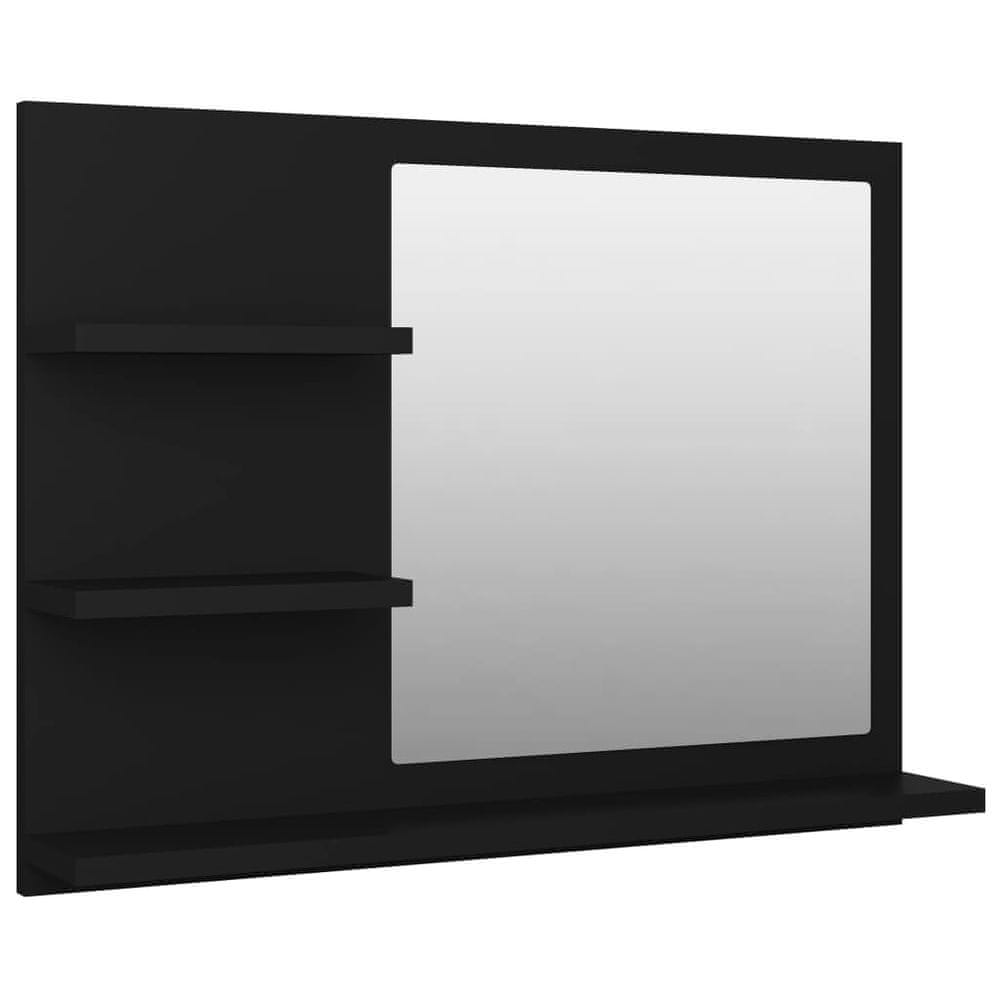 Vidaxl Kúpeľňové zrkadlo, čierne 60x10,5x45 cm, kompozitné drevo