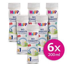 HiPP 1 BIO Combiotik Počiatočná tekutá dojčenská výživa 6 x 200 ml