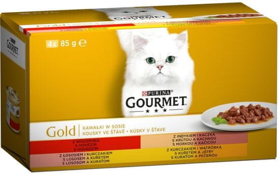Purina Gourmet Gold cat konz.-kúsky v šťave Multipack 4 x 85 g