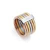Luxusný tricolor prsteň z ocele Chic 75305A01 (Obvod 52 mm)