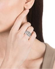 Viceroy Výrazný oceľový prsteň s kubickými zirkónmi Chic 75306A01 (Obvod 54 mm)