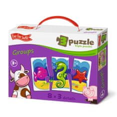Farfarland Vzdelávacie puzzle - "Skupina (Triple)". Farebné puzzle pre batoľatá. Učebné hračky pre deti