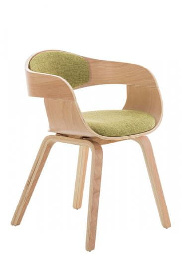 BHM Germany Jedálenská stolička Kingston, textil, prírodná / zelená