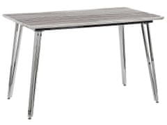 Beliani Jedálenský stôl 120 x 70 cm mramorový efekt/strieborná GREYTON