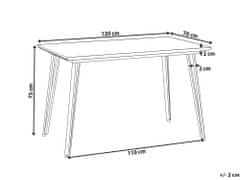 Beliani Jedálenský stôl 120 x 70 cm mramorový efekt/strieborná GREYTON