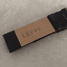 LAVVU Čierny hladký remienok PLAIN z luxusnej kože TOP GRAIN - 20
