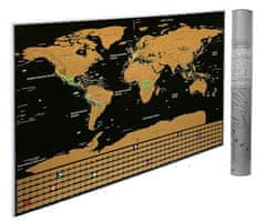 Alum online Veľká stieracia mapa sveta - čierna