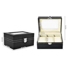 MG Organizer box na hodinky 3ks, čierny