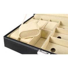 MG Organizer box na hodinky a okuliare, čierny