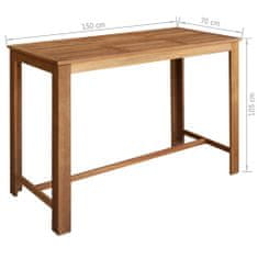 Vidaxl Súprava barového stola a stoličiek 7 ks, masívne akáciové drevo