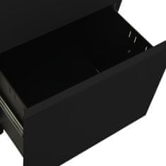 Vidaxl Mobilná kartotéka čierna 39x45x67 cm oceľ