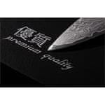G21 Sada nožov Damascus Premium v bambusovom bloku, Box, 3 ks + brúsny kameň