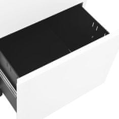 Vidaxl Mobilná kartotéka biela 39x45x60 cm oceľ