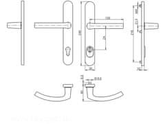 blaugelb Dverové kovanie kľučka-kľučka DGT35, PZ92, ZA, F9 oceľ