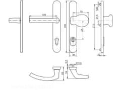 blaugelb Dverové kovanie kľučka-guľa KGT35, PZ92, ZA, F9 oceľ