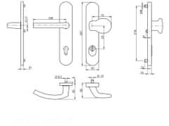blaugelb Dverové kovanie kľučka-guľa KGT50, PZ92, ZA, ES1, TS=77-82mm, F4 bronz