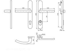 blaugelb Dverové kovanie kľučka-kľučka nízka NGT35, PZ92, ZA, F4 bronz