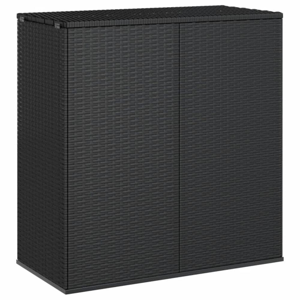 Petromila vidaXL Záhradný úložný box z polyratanu 100x49x103,5 cm čierny