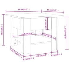Vidaxl Konferenčný stolík lesklý biely 55x55x42 cm drevotrieska