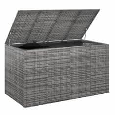 Petromila vidaXL Záhradný box na vankúše PE ratan 194x100x103 cm sivý