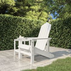 Vidaxl Záhradná stolička Adirondack HDPE biela