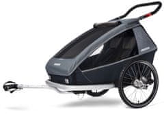 Croozer Vozík za bicykel KID FOR 2 PLUS Vaaya 2v1 Graphite Blue 2020