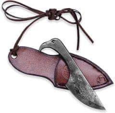 Kovaný nôž - "Plameňák" hnedý, 8,6 cm