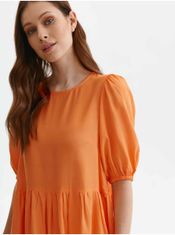 Top Secret Oranžové dámske krátke šaty s balonovými rukávmi TOP SECRET M