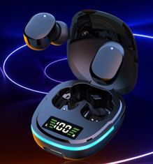 BergMont Bezdrôtové slúchadlá do uší G9S tws bluetooth 5.0 na prevádzku 200 mAh ovládanie hudby, redukcia hluku čierna