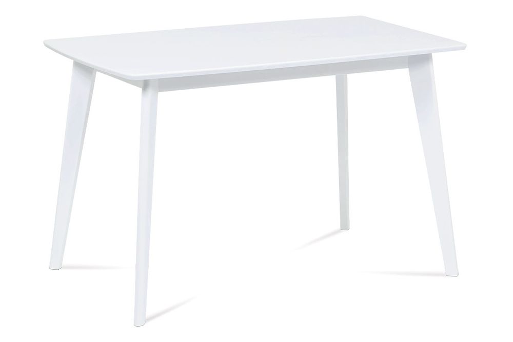 Autronic jedálenský stôl 120x75cm, nohy masív, doska MDF, biely AUT-008 WT
