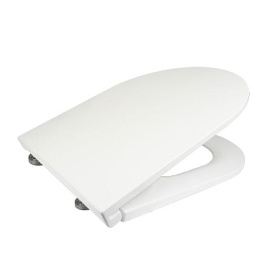 Mereo WC sedátko Slim-duroplast, Soft-Close, celonerez. pánty - Easy Lock, biele M-CSS113S - Mereo