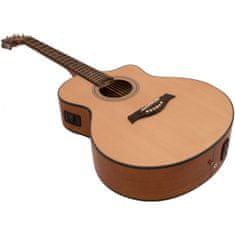 Dimavery STW-50, elektroakustická gitara typu Mini Jumbo, prírodná