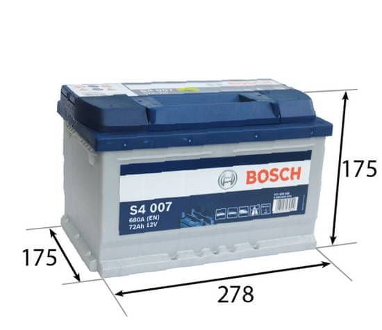 Bosch S4 72Ah Autobatéria 12V , 680A , 0 092 S40 070