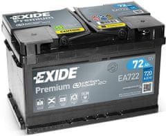 Exide Premium 72Ah Autobatéria 12V , 720A , EA722