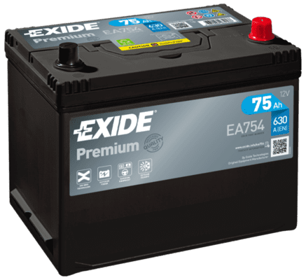 Exide Premium 75Ah Autobatéria 12V , 630A, EA754