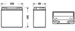 Exide Auxiliary 60Ah Autobatéria Start-Stop 12V , 15Ah , 200A, EK151