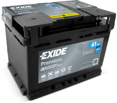 Exide Premium 61Ah Autobatéria 12V , 600A , EA612