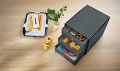LEITZ Zásuvkový box "Cosy Click&Store", zamatová sivá, laminovaný kartón, 3 zásuvky, 53680089 