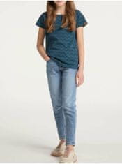 Ragwear Tmavomodré dievčenské vzorované tričko Ragwear Violka Chevron 128