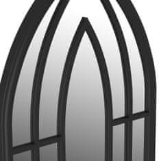 Vidaxl Záhradné zrkadlo čierne 70x30 cm exteriérové železo