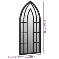 Vidaxl Zrkadlo čierne 70x30 cm železo interiérové