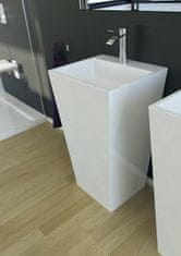 Besco umývadlo voľne stojace z liateho mramoru VERA (LUZZI) 500x400x850 mm, biela farba KELUZW - Besco