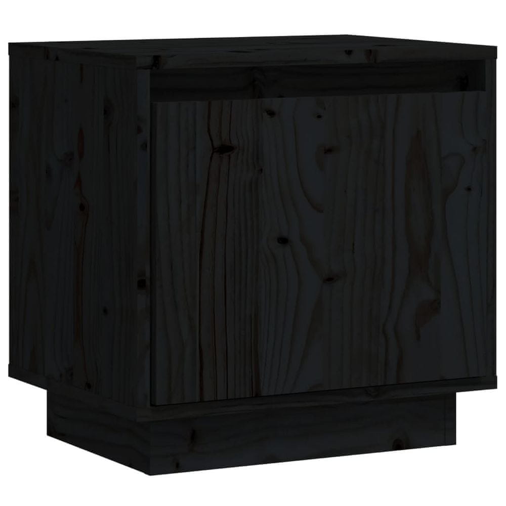 Vidaxl Nočný stolík čierny 40x30x40 cm masívne borovicové drevo