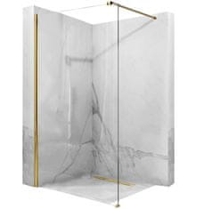 REA AERO, sprchová zástena WALK IN 110 x 195 cm, číre sklo - zlatý profil, REA-K8441