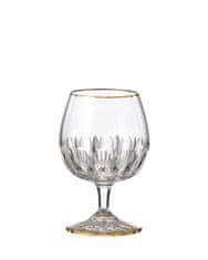 Bohemia Crystal ručne brúsené poháre na brandy Daisy Line Gold 150ml (set po 2ks)